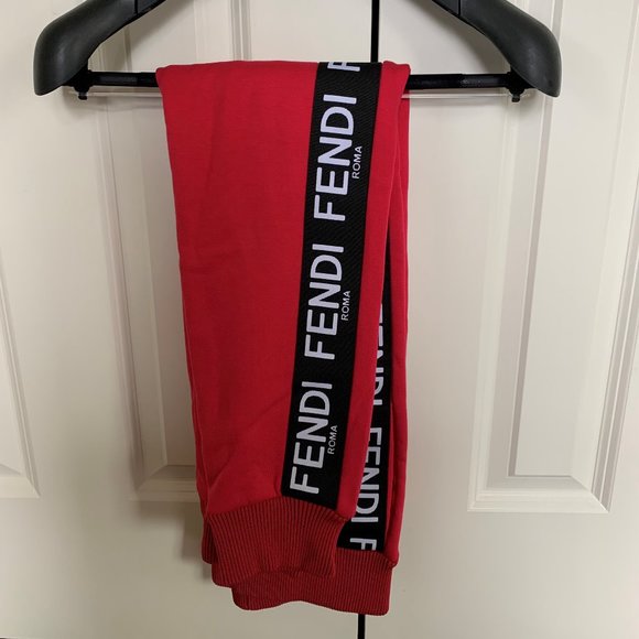 Fendi | Pants & Jumpsuits | Fendi Red Logo Stripe Track Pants | Poshmark